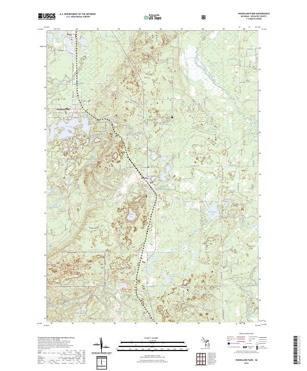 US Topo 7.5-minute map for Woodland Park MI