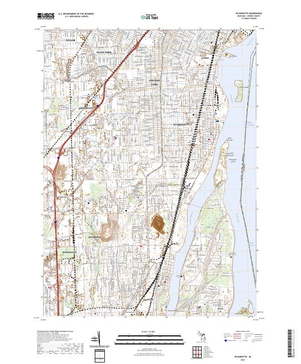 US Topo 7.5-minute map for Wyandotte MI