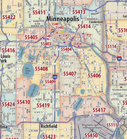 Minneapolis - St Paul Area Zip Code Map
