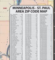 Minneapolis - St Paul Area Zip Code Map