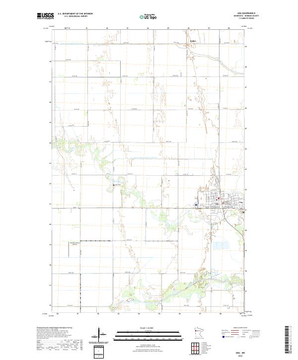 US Topo 7.5-minute map for Ada MN