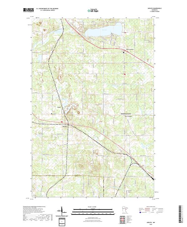 US Topo 7.5-minute map for Adolph MN