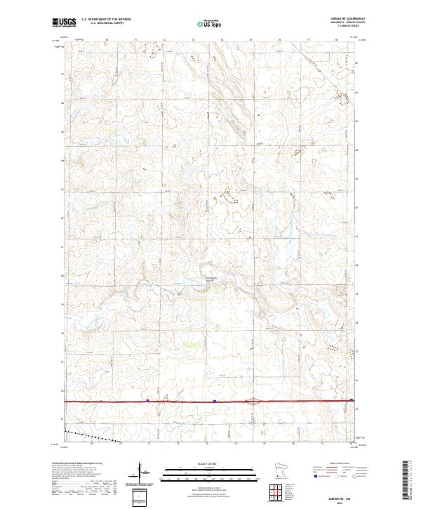 US Topo 7.5-minute map for Adrian NE MN