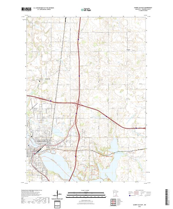 US Topo 7.5-minute map for Albert Lea East MN