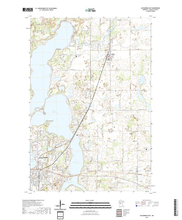 US Topo 7.5-minute map for Alexandria East MN