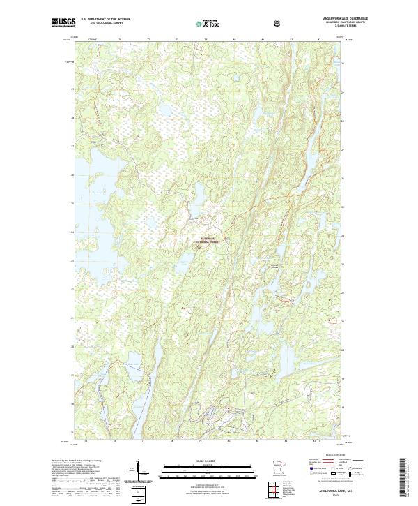US Topo 7.5-minute map for Angleworm Lake MN