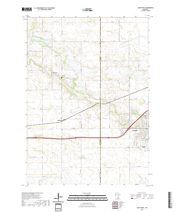 US Topo 7.5-minute map for Austin West MN