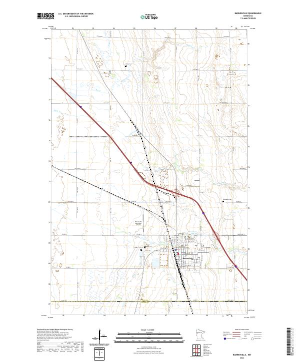 US Topo 7.5-minute map for Barnesville MN