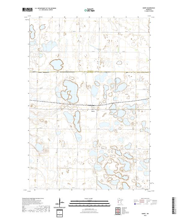US Topo 7.5-minute map for Barry MN
