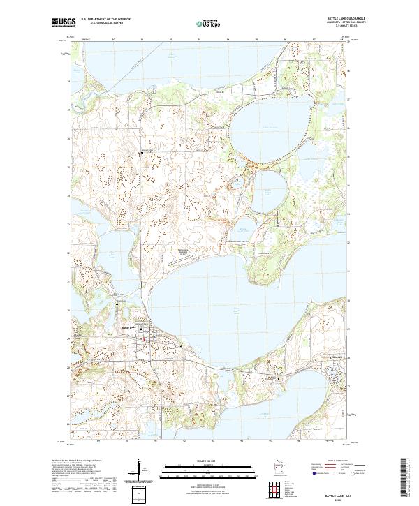 US Topo 7.5-minute map for Battle Lake MN