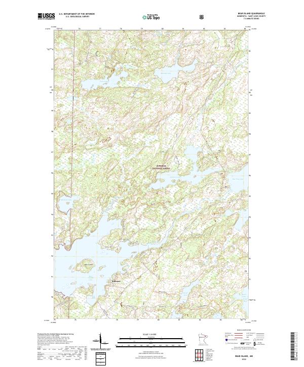US Topo 7.5-minute map for Bear Island MN