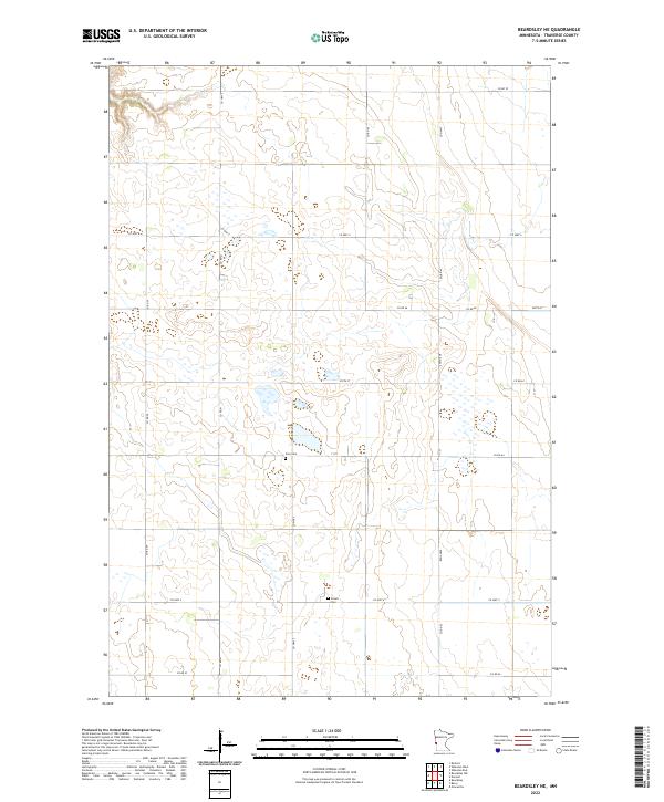 US Topo 7.5-minute map for Beardsley NE MN
