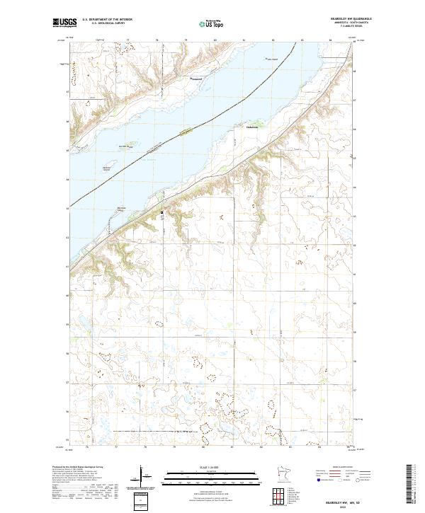 US Topo 7.5-minute map for Beardsley NW MNSD