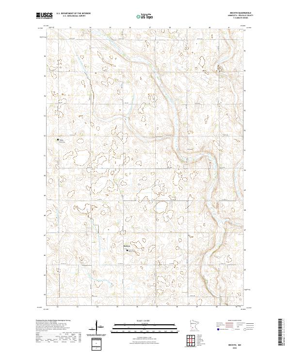 US Topo 7.5-minute map for Bechyn MN
