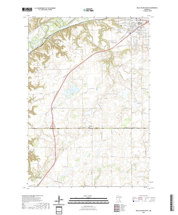 US Topo 7.5-minute map for Belle Plaine South MN