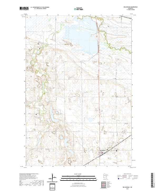 US Topo 7.5-minute map for Bellingham MN