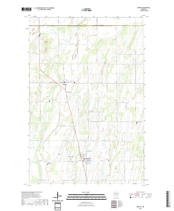 US Topo 7.5-minute map for Bertha MN