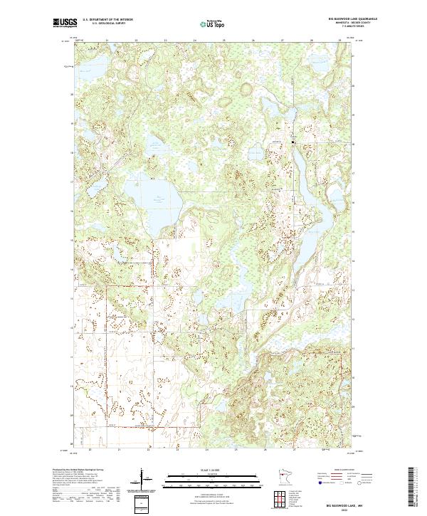 US Topo 7.5-minute map for Big Basswood Lake MN