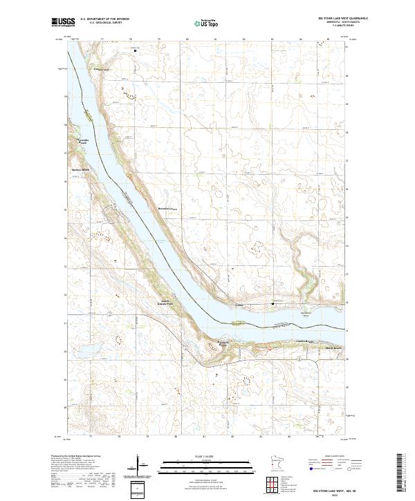 US Topo 7.5-minute map for Big Stone Lake West MNSD