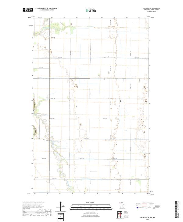 US Topo 7.5-minute map for Big Woods NE MNND