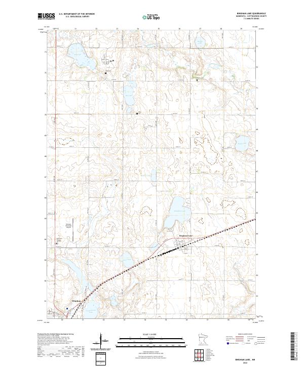 US Topo 7.5-minute map for Bingham Lake MN