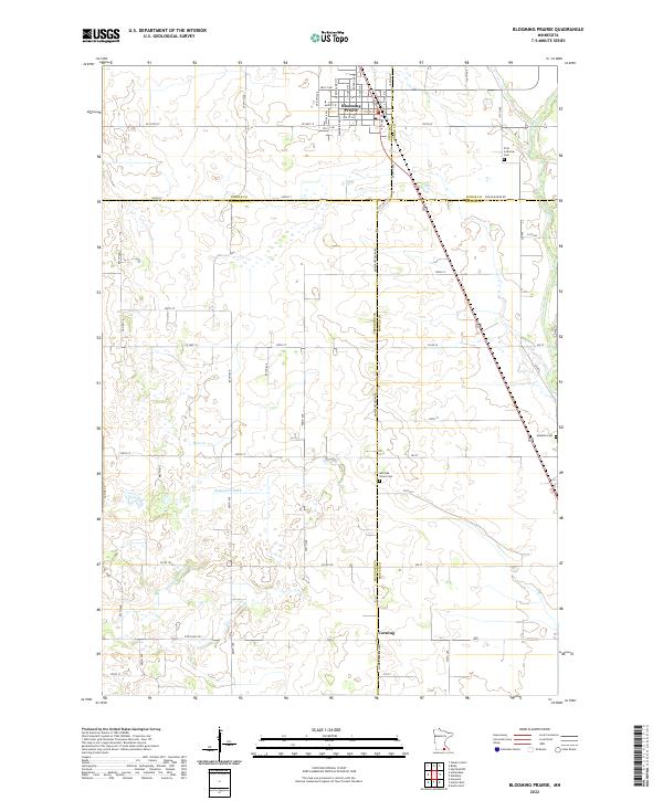 US Topo 7.5-minute map for Blooming Prairie MN