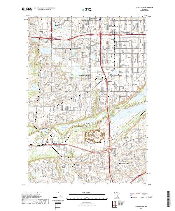 US Topo 7.5-minute map for Bloomington MN