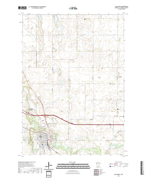 US Topo 7.5-minute map for Blue Earth MN