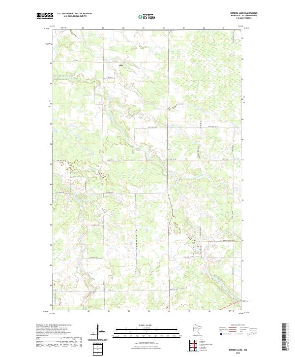 US Topo 7.5-minute map for Borden Lake MN