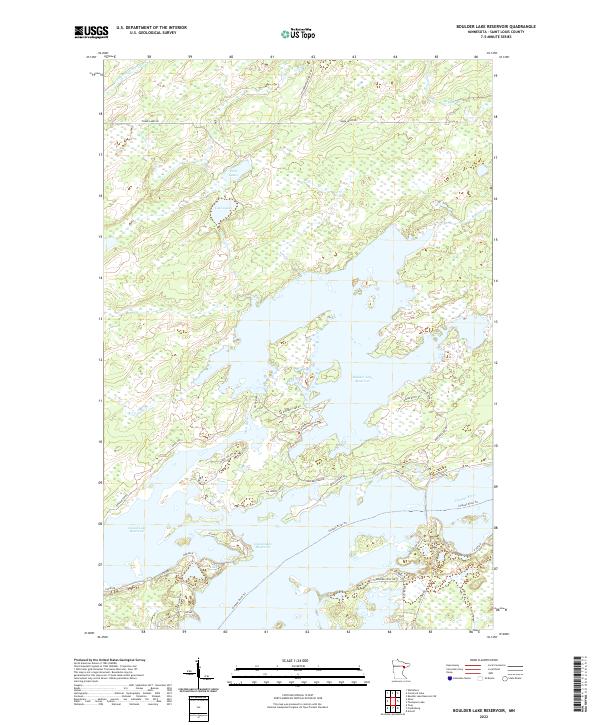 US Topo 7.5-minute map for Boulder Lake Reservoir MN