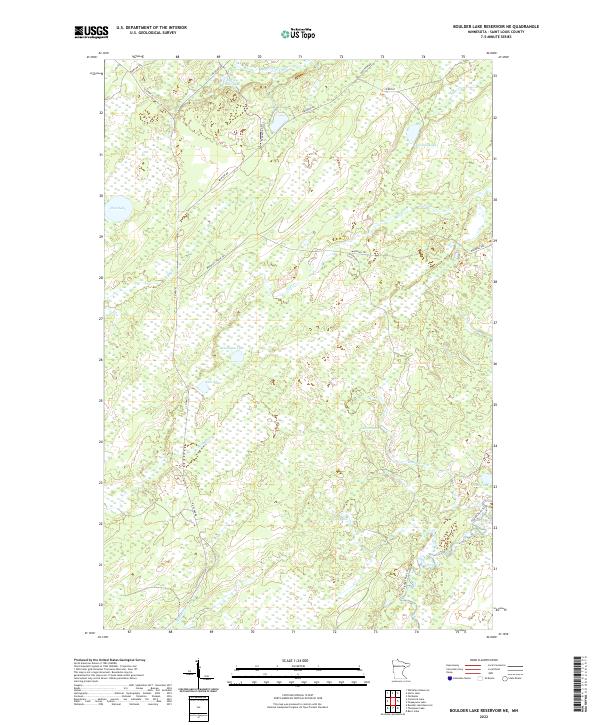 US Topo 7.5-minute map for Boulder Lake Reservoir NE MN