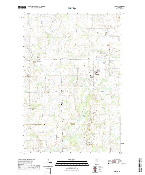 US Topo 7.5-minute map for Bowlus MN