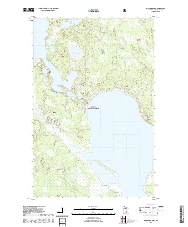 US Topo 7.5-minute map for Bowstring Lake MN