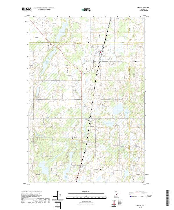 US Topo 7.5-minute map for Braham MN