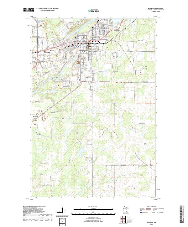 US Topo 7.5-minute map for Brainerd MN – American Map Store
