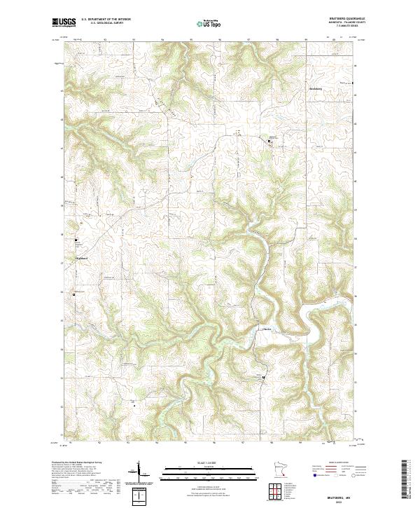 US Topo 7.5-minute map for Bratsberg MN