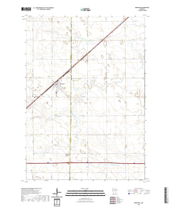 US Topo 7.5-minute map for Brewster MN