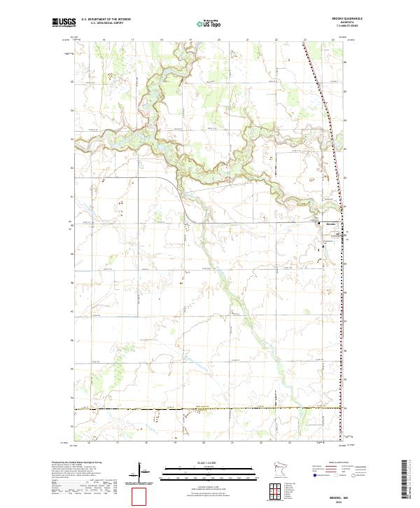 US Topo 7.5-minute map for Brooks MN