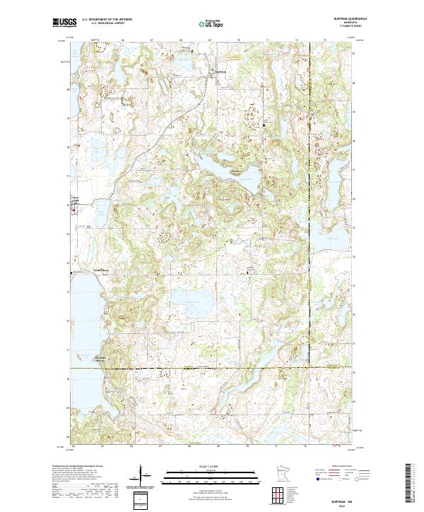 US Topo 7.5-minute map for Burtrum MN