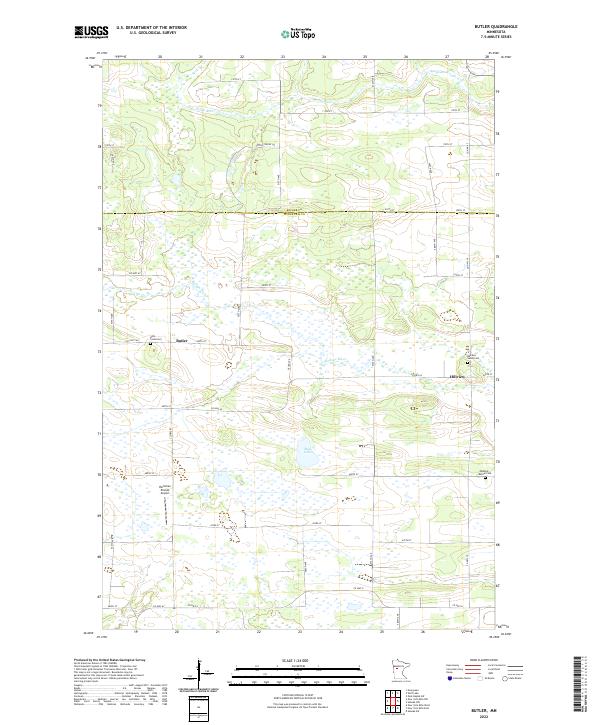 US Topo 7.5-minute map for Butler MN