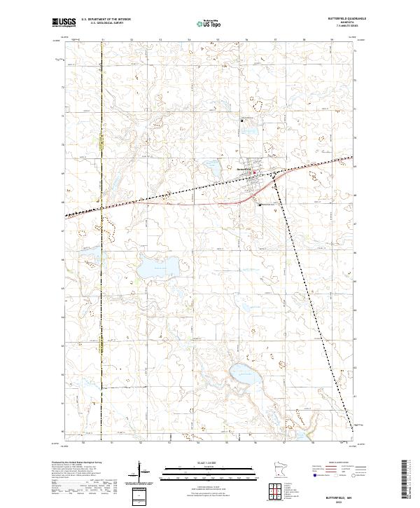 US Topo 7.5-minute map for Butterfield MN
