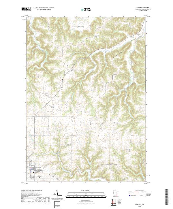 US Topo 7.5-minute map for Caledonia MN