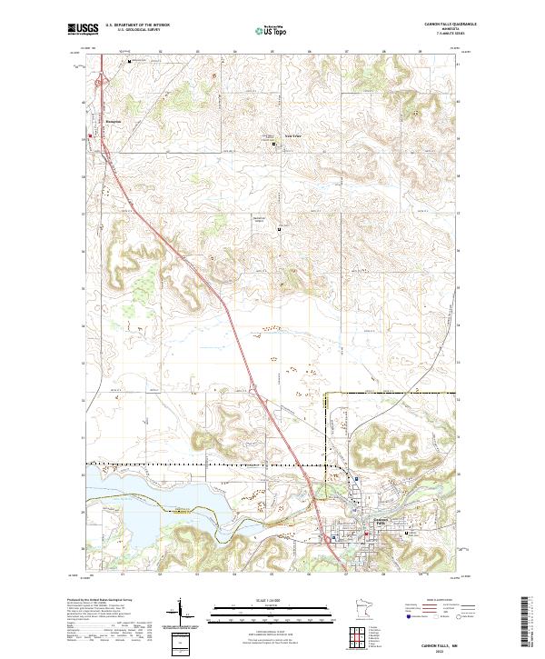 US Topo 7.5-minute map for Cannon Falls MN