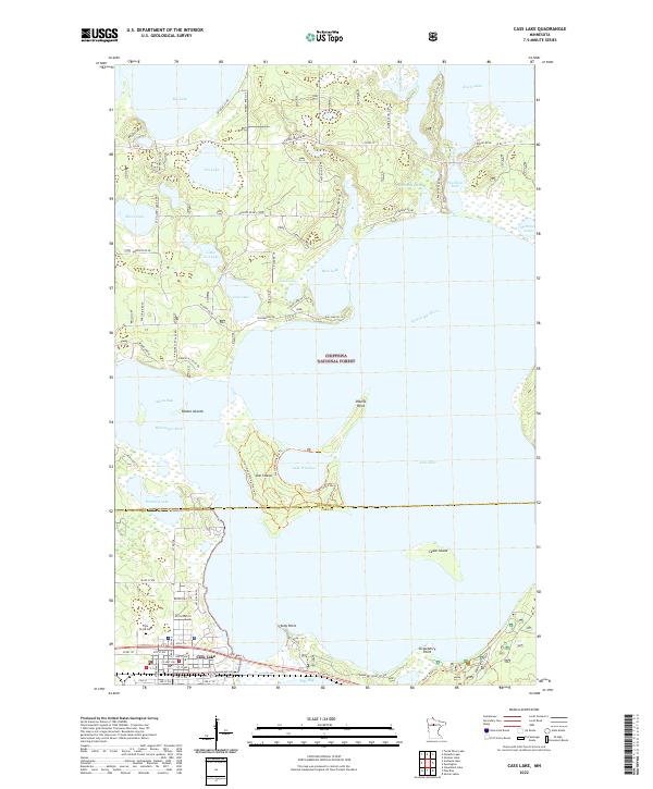 US Topo 7.5-minute map for Cass Lake MN
