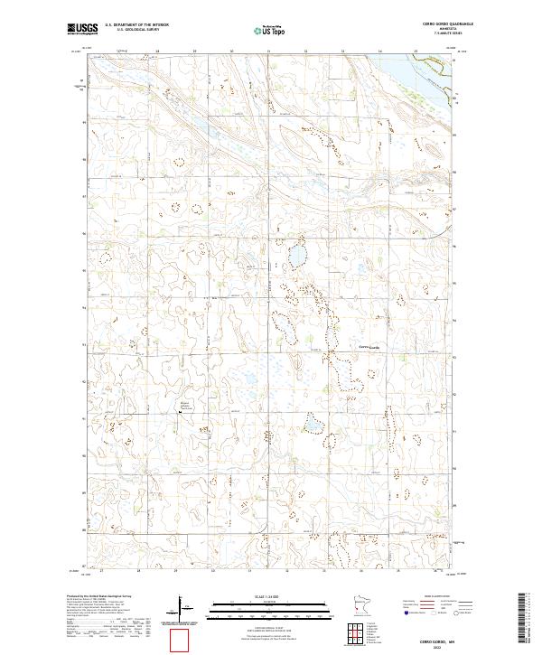 US Topo 7.5-minute map for Cerro Gordo MN