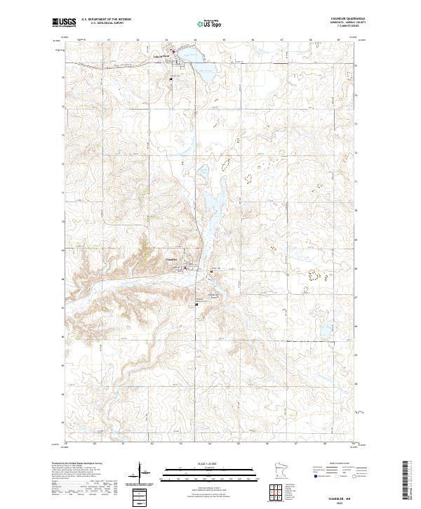 US Topo 7.5-minute map for Chandler MN