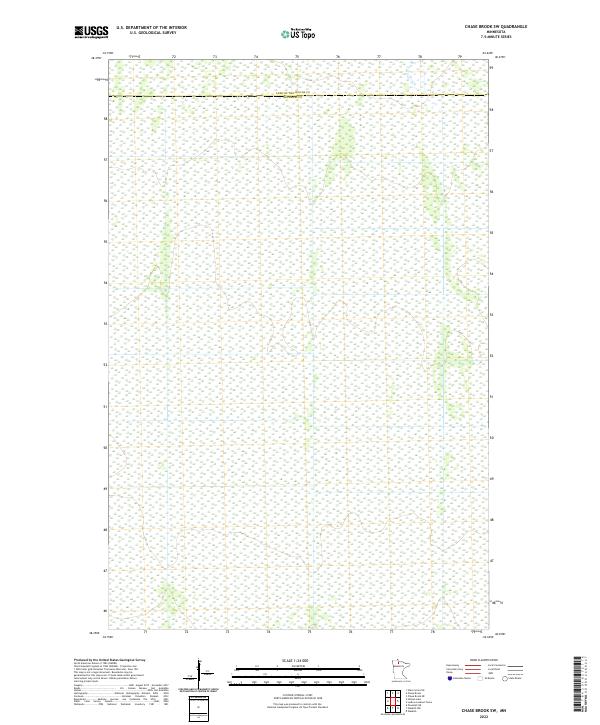 US Topo 7.5-minute map for Chase Brook SW MN