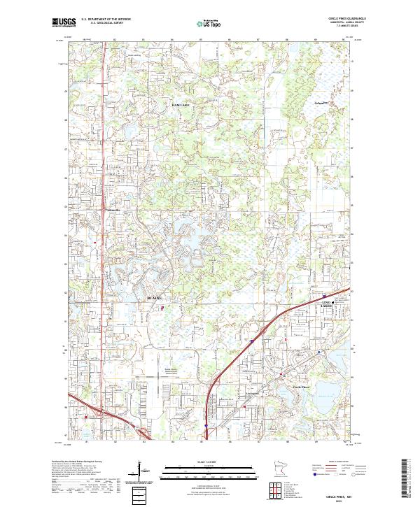 US Topo 7.5-minute map for Circle Pines MN