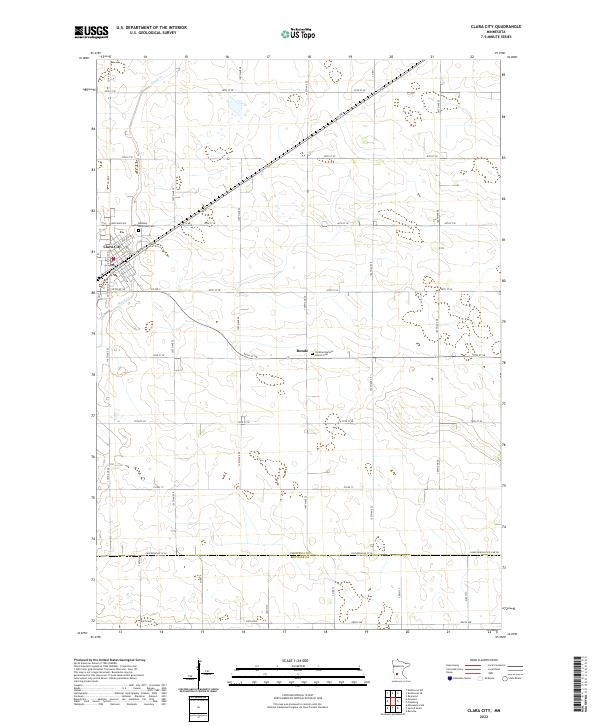 US Topo 7.5-minute map for Clara City MN