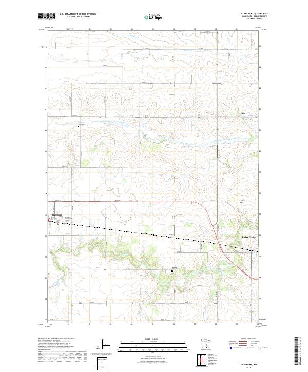 US Topo 7.5-minute map for Claremont MN